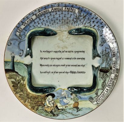 null ADVERTISING - BRITAIN - "Les vrais Sardines Amieux Frères" : talking plate in...