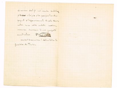 null TONKIN - Paul NEIS (Quimper 1852-1907), explorer of Tonkin: autograph letter...