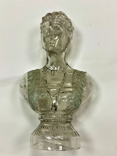 null VERRERIES LEGRAS: glass candy box, bust of the Tsarina Feodovna for John Tavernier...