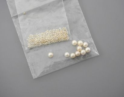 null Lot de petites perles à pompons, Début XXe s.,
