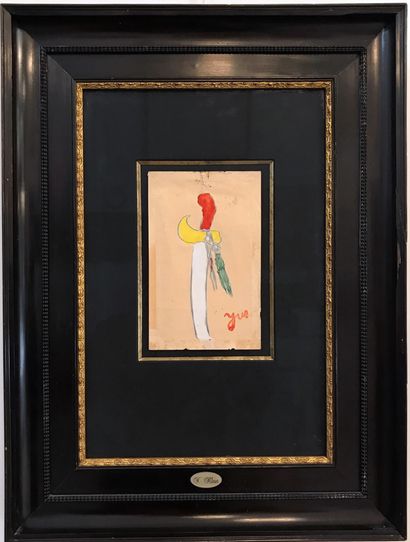 Yves KLEIN (1928-1962) Le Sabre
Gouache sur papier
Signée «Yve» 19,7 x 12,5 cm
Provenance...