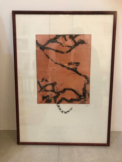 CLAUDE GILLI (1938-2015) Traces d'escargot, 1984
Gravure agrémentée d'un dessin à...