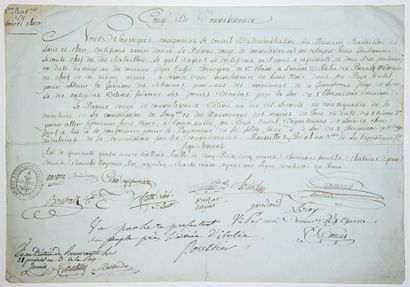  LOIR ET CHER. 1795. Congé signé du Conseil du 1er Bataillon de LOIR ET CHER, et...