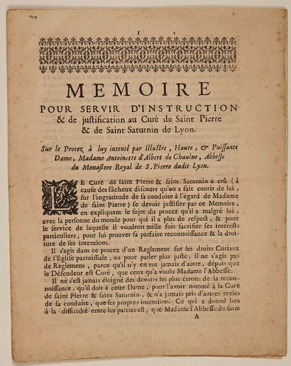 null LYON (69). "MEMORANDUM (of trial) to serve as Instruction & justification to...