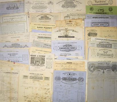 null TOULOUSE (31). COLLECTION OF 95 BILLS from 1811 to 1916; Almost all different,...