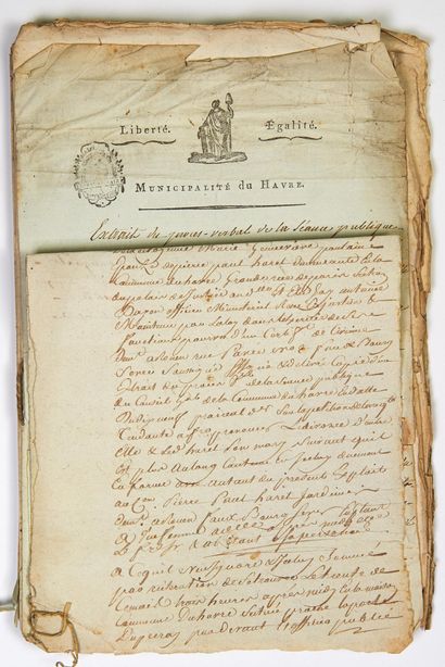 null SEINE MARITIME. 1794. BIENS DES ÉMIGRÉS. Dossier de 15 Pièces concernant les...