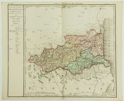 null EASTERN PYRÉNÉES. MAP OF 1790: "Department of the ORIENTAL PYRENEES, decreed...