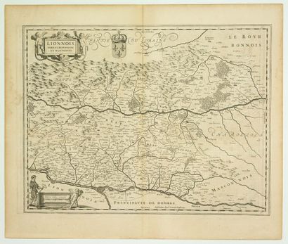 null XVIIth MAP "LYONNAIS, Forez, Beaujolais and Mâconnais" (c. 1650) by Johannes...