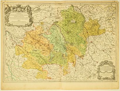  BERRY. CARTE de 1707: «Carte de la Province de BERRY. La Généralité de BOURGES,...