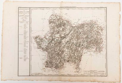  SAÔNE-ET-LOIRE. Map of the Department of SAÔNE-ET-LOIRE, decreed on 20 January 1790...