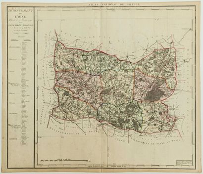 null OISE. CARTE XVIIIe: «Département de l'OISE, décrétée le 7 Février 1790 par l'Assemblée...