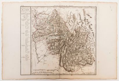 null ISÈRE. Map of the Department of the ISÈRE, decreed on February 3, 1790 by the...