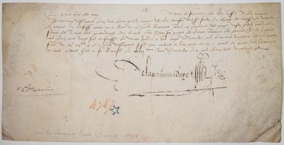null TURENNE'S ARMY. 1528. Receipt of the payment of the wages of Barthélémy D'ESTAPOUIS...