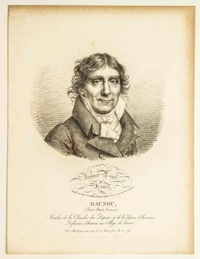 null DAUNOU (Pierre Claude François) of the Royal Institute of France. Conventional...