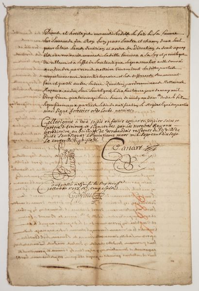 null AISNE. 1588: Marriage contract of Jean LEFEBVRE, Squire Lord of L'ESTANG, Master...