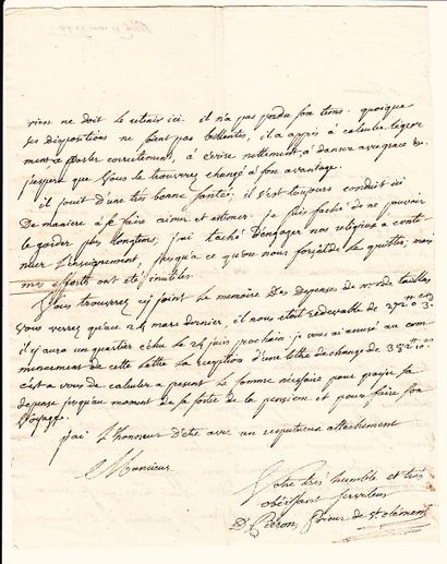 null METZ (MOSELLE) May 17, 1790. Autograph letter signed PIERON Prior of ST CLÉMENT,...