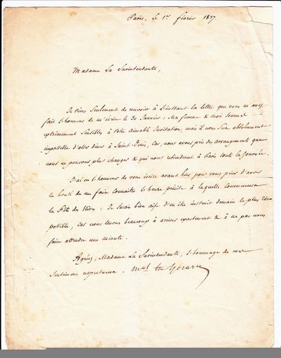Comte GÉRARD Etienne Maurice (1773-1855) Général d'Empire, Maréchal de France en...