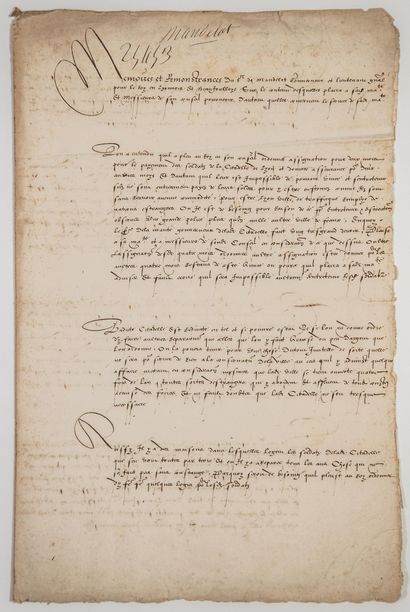 CITADELLE DE LYON (vers 1580). «Mémoires et remontrances de François de MANDELOT,...
