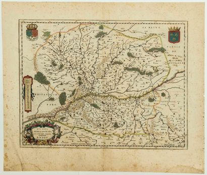 null XVIIth MAP of ANJOU (MAINE-ET-LOIRE) by Lécin GUYET & BLAEU; "Ducatis Andegavensis,...