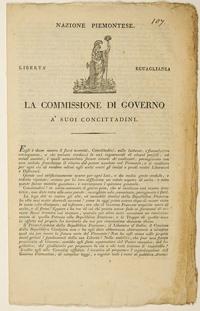  ARMÉE D'ITALIE. Proclamations du Général JOURDAN et du Général OUDINOT (Futurs Maréchaux),...