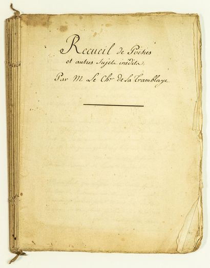 null The Chevalier DE LA TREMBLAYE (born in Anjou 1739-1807) French poet and writer,...