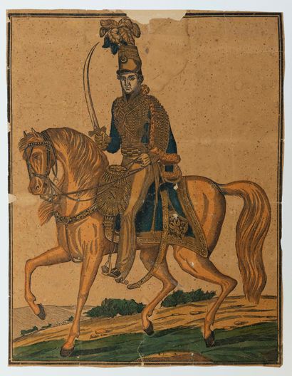 null EMPIRE. IMAGE OF A POLONESE HUSSARDS of the Napoleonic Guard. (47 x 36 cm) Condition...