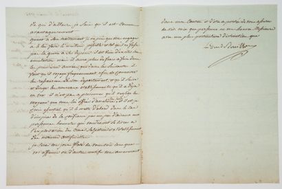 null LA TOUR D'AUVERGNE. 1782. EURE. Lettre signée «Le Duc de BOUILLON» écrite du...