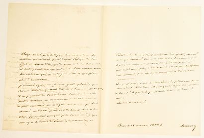 null VOYAGE OF THE SHIP LA BELLE POULE. Beautiful Letter from Rear-Admiral HERNOUX...