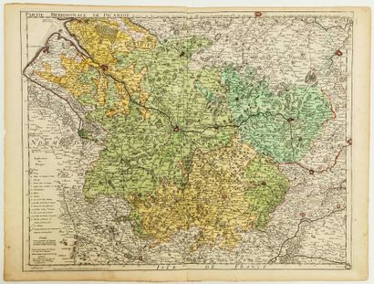 null MAP of 1745: "Southern part of PICARDY drawn up on the geometrical operations...