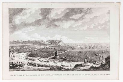 null CAMP DE BOULOGNE (62). EMPIRE. «Vue du Port et de la rade de Boulogne, au moment...