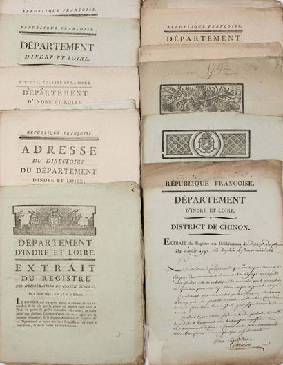 null INDRE-ET-LOIRE. 20 PRINTED MATERIALS & 1 DOCUMENT on the Department of Indre-et-Loire...