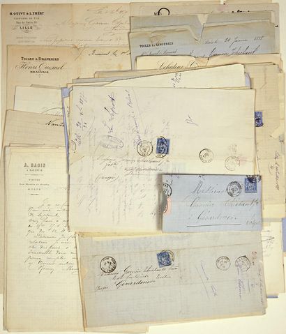  VOSGES. 85 Letters and Invoices addressed to "GARNIER THIEBAULT Frères", Manufacturer,...