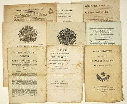  RESTORATION. 10 prints: "Réflexions de M. BERGASSE, Ancien Député à l'Assemblée...