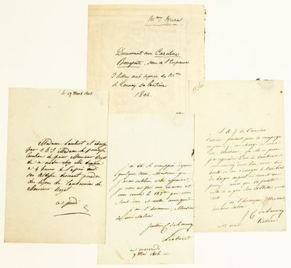 null Madame MURAT. Document on Caroline BONAPARTE, Sister of the Emperor. 3 Letters...