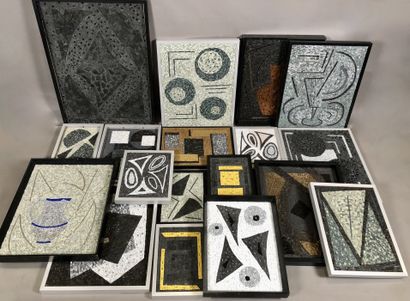  Pascale RIGHETTI 
Lot of mosaics 
70 x 55 cm for the biggest one