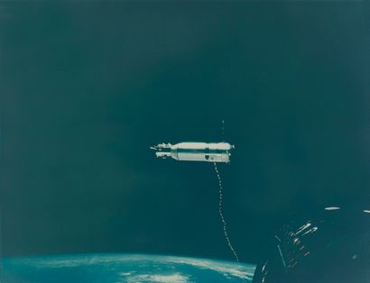 NASA NASA. Gemini 11 mission space rendezvous in Earth orbit. The Agena target docking...
