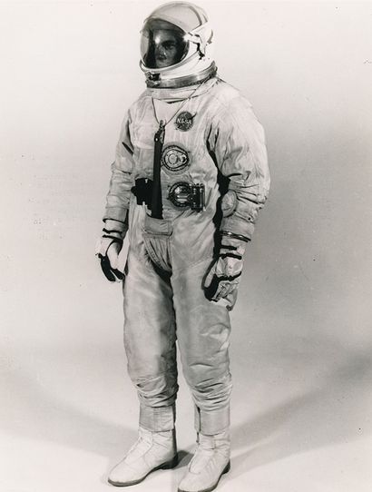 NASA Nasa. View of the first American extra-vehicular space suit that allowed veteran...