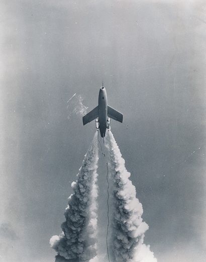 NASA NASA. View of an experimental rocket "REGULUS MISSILE". 1954.period silver print....