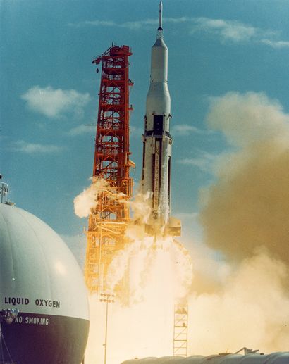 NASA Nasa. Liftoff of the Saturn SA-9 rocket with the first meteorite detection satellite...