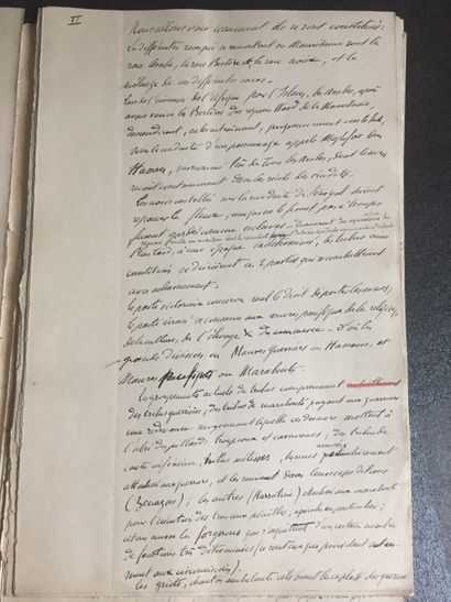 null MAURITANIE - Brouillon original personnel du texte de la conférence donnée par...