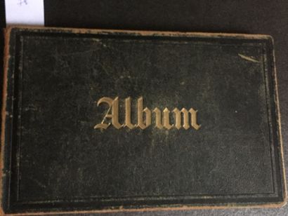  ALBUM AMICORUM: An Italian style full green chagrin in-8 volume (defects). Interesting...