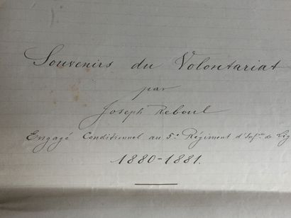 null MILITARIA : Une année au Régiment. Souvenirs du volontariat par Joseph Reboul,...