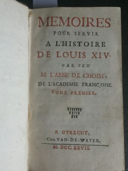  Abbé de CHOISY: Mémoires pour servir à l'histoire de Louis XIV. Utrecht, Van de...