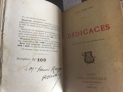 null VERLAINE (Paul) : Dédicaces. Bibliothèque artistique & littéraire, 1890. In-12...