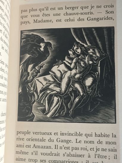 null VOLTAIRE: La Princesse de Babylone. Henri Lefèbvre, 1945. In-8 maroquin havane,...