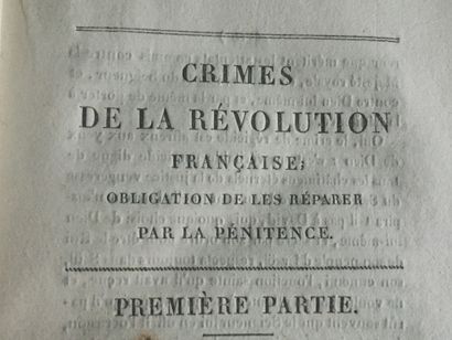  [REVOLUTION Française] [BEAUCHAMP] Crimes de la Révolution Française; obligation...