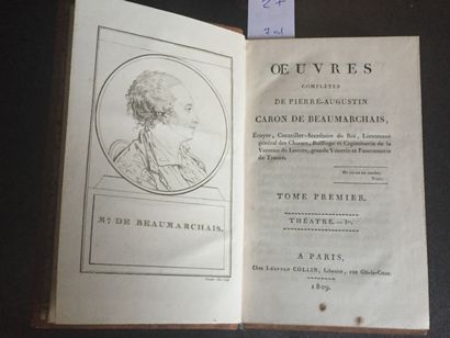 null BEAUMARCHAIS: Œuvres complètes. Collin, 1809. 7 vol. in-8 basane fauve raciné...