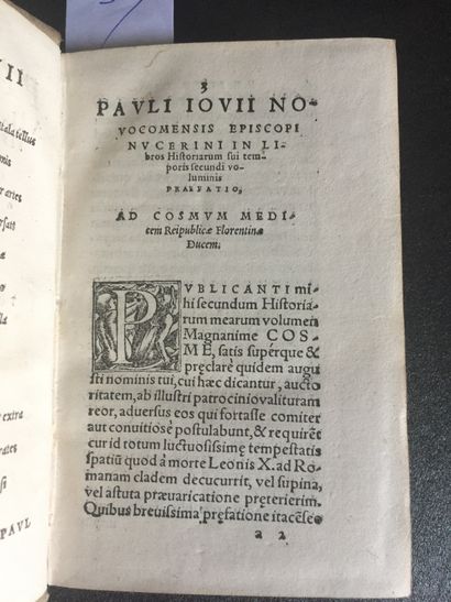 null GIOVIO (Paolo): Pauli Iovii Novocomensis episcopi nucerini historiarum sui temporis....