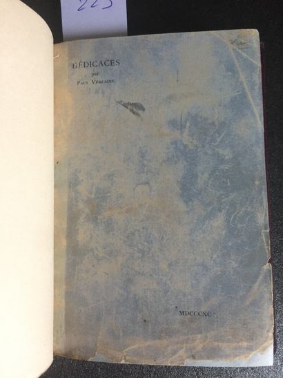 null VERLAINE (Paul) : Dédicaces. Bibliothèque artistique & littéraire, 1890. In-12...