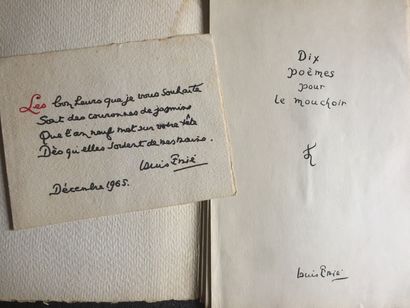  EMIE (Louis) écrvain et poète français (1900-1967) : Manuscrit: Dix poèmes pour...
